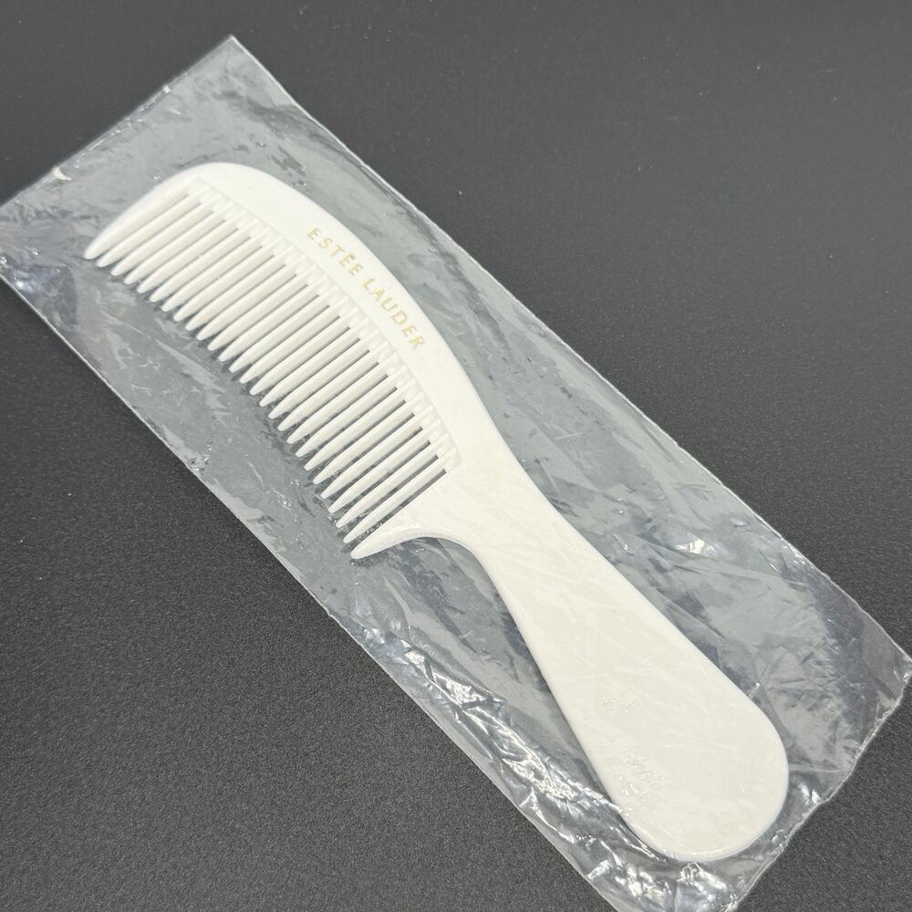 Vtg White Gold Estee Lauder Hair Comb Pocket 6.5" Small Travel NEW